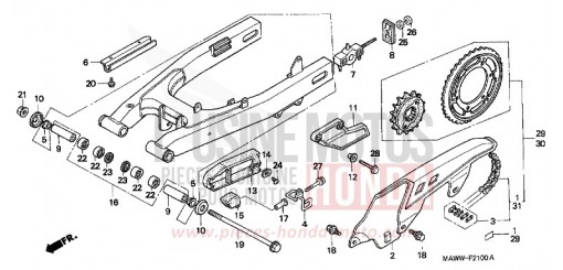 SWINGARM/CHAIN CASE XL600VW de 1998
